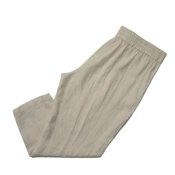 NWT Eileen Fisher Organic Linen Cropped Pant in Unnatural Pull-on Pants M - Picture 6 of 7
